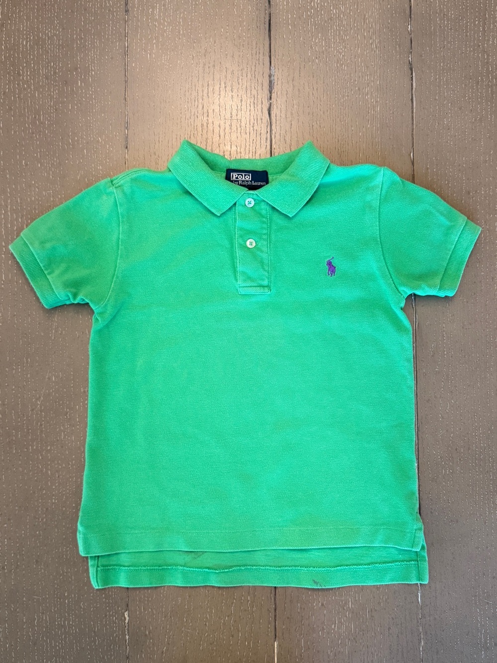 Polo Ralph Lauren Boys’ Short-Sleeve Green Cotton Mesh Polo Shirt • Size 4T
